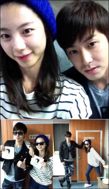 ▲ 박수진과 유노윤호의 '절친' 인증샷  ⓒ 사진=박수진 트위터