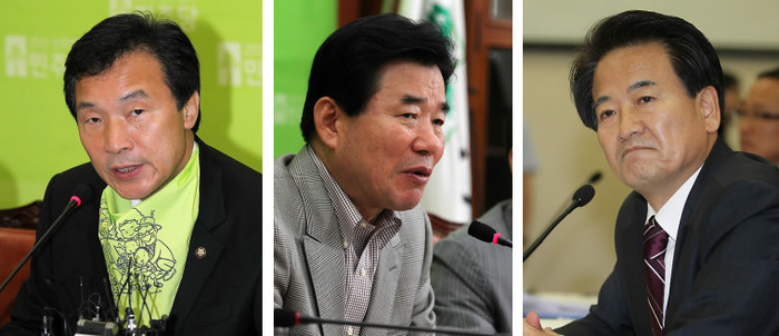 ▲ 좌측부터 민주당 손학규 대표, 김진표 원내대표, 정동영 최고위원 ⓒ연합뉴스