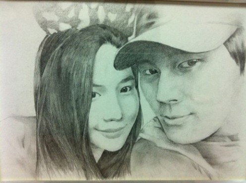 ▲ 변기수 아내 초상화 ⓒ 사진=변기수 미투데이