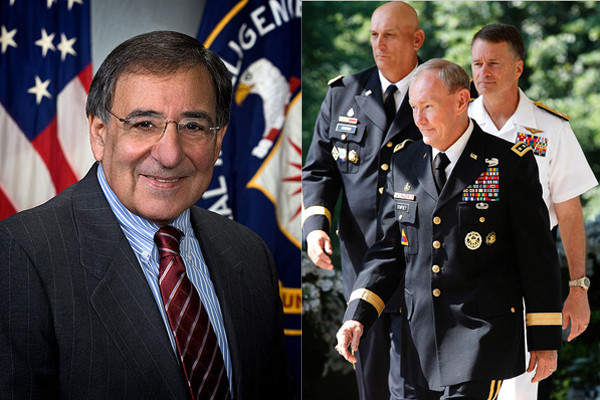 ▲ 오는 27일 서울에서 열리는 제43차 한미 안보협의회의와 제35차 한미 군사위원회의에 참석하기 위해 방한하는 리언 파네타 美국방장관(왼쪽)과 마틴 뎀시 美합참의장(오른쪽 중앙)의 모습.