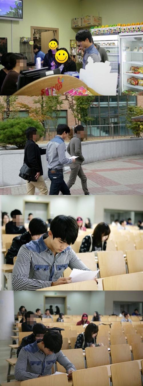 ▲ 2PM 멤버 택연이 매점에서 포착돼 화제다. ⓒ 사진=온라인 커뮤니티