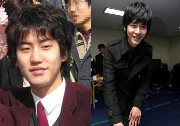 ▲ 슈퍼주니어의 규현의 성형 전후 사진이 공개 됐다. ⓒ 사진=온라인 커뮤니티