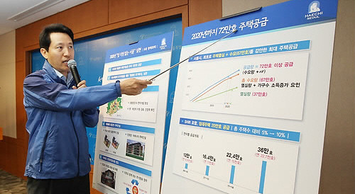 ▲ 앞서 여당출신 오세훈 시장 재임시에도 임대주택 예산지원은 어려움을 겪었는데 좌파 시민단체들의 대부인 박 시장이 중앙정부와 보조를 맞출 수 있을지 미지수이다.ⓒ뉴데일리 편집국