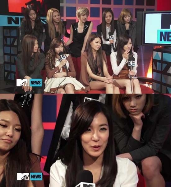 ▲ 인터뷰 태도로 네티즌들의 논란을 산 소녀시대 태연. ⓒ   사진 = MTV 캡쳐
