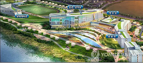 ▲ 전북 혁신도시로 이전하는 지방행정연수원이 3일 완주 이서면 혁신도시 업무지구에서 착공됐다. 운동장과 본관, 체육관 등이 들어서는 신청사의 조감도.ⓒ뉴데일리 편집국
