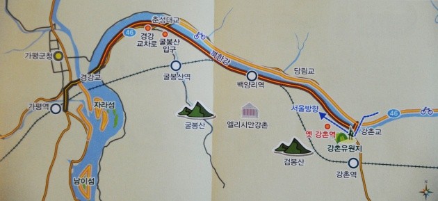 ▲ 춘천 강촌길