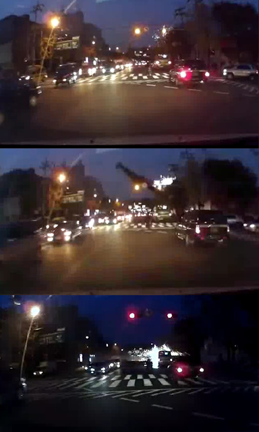 ▲ 천공기 전복 사고 현장이 담겨 있다. ⓒ 다음 TV팟 블랙박스 동영상 캡쳐