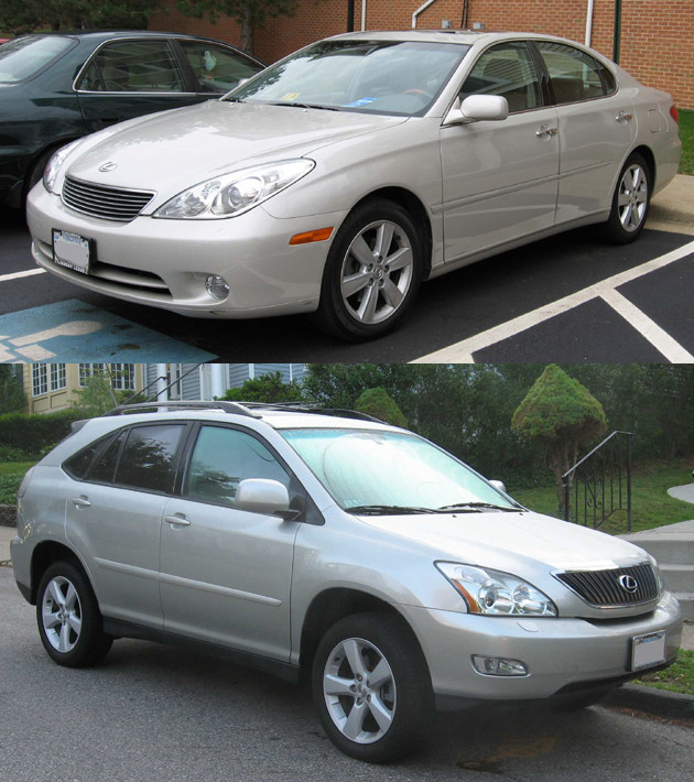 ▲ 27일 자발적 리콜조치가 발표된 도요타 렉서스의 ES330(위)과 RX330(아래). 강남 부유층 여성 운전자들이 많이 탄다고 '강남 쏘나타'로 불리기도 한다.