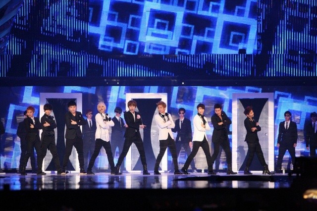 ▲ 슈퍼주니어의 공연 장면.