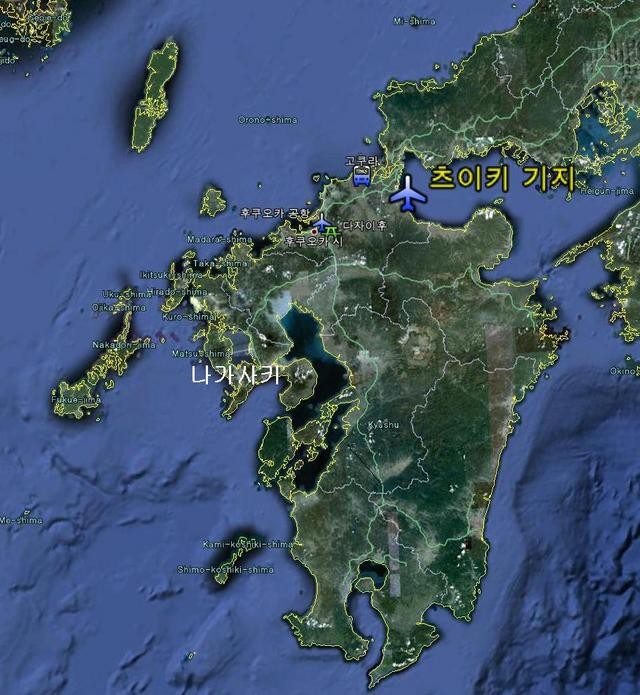 ▲ 츠이키 기지 위치. 후쿠오카 하카다역에서  특급열차를 타고 약 1시간 10분이 걸린다.ⓒ