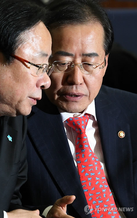 ▲ 7일 당 의총에 참석한 홍준표 대표. ⓒ 연합뉴스