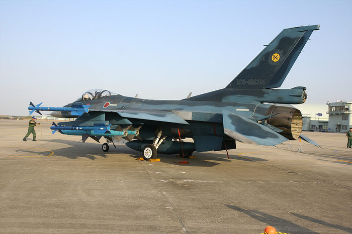 ▲ 항공자위대의 F2 전투기. 츠이키 기지 소속기체이다.