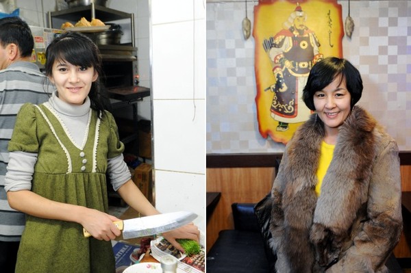▲ (좌)사마리칸드 식당 사리요프 사장의 여동생 자리나(22)씨가 오빠를 돕고 있다. (우)몽골식당 에르데네트의 사장 에르덴바트의 여동생 아스판토커스(29)씨.