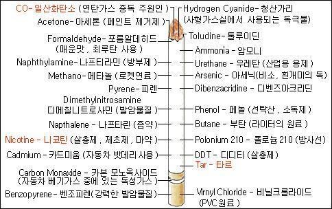 ▲ 담배연기의 성분ⓒ