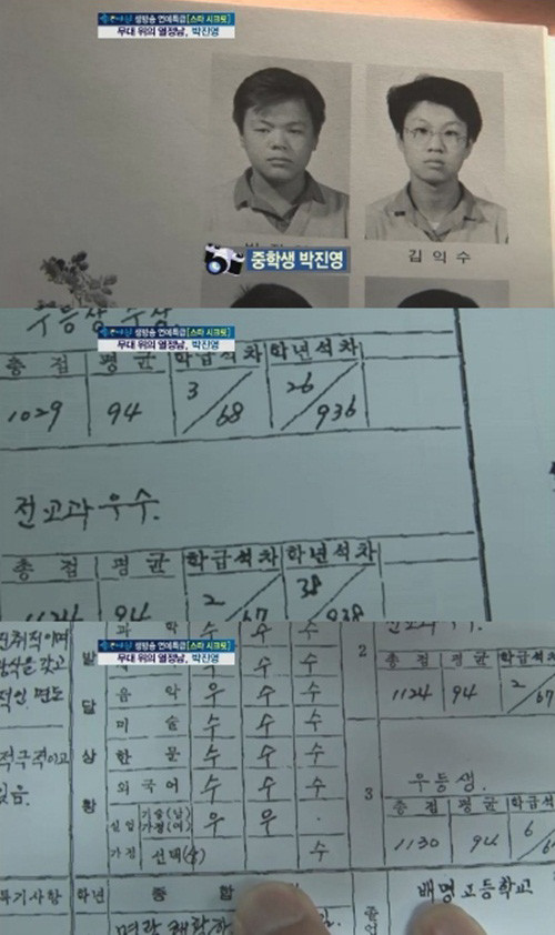 ▲ 박진영의 중학교 시절 성적표가 공개됐다. ⓒ 좋은 아침 방송화면 캡쳐