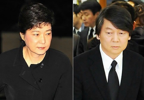 ▲ 한나라당 박근혜 비상대책위원장(좌)과 안철수 서울대 융합과학기술대학원장 ⓒ연합뉴스