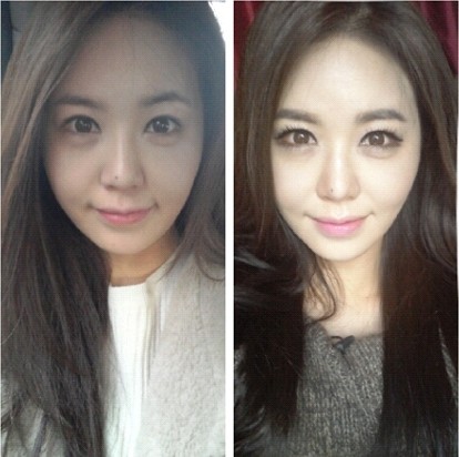 ▲ 방송인 강예빈이 화장 전후 모습을 공개해 화제다. ⓒ 강예빈 미투데이