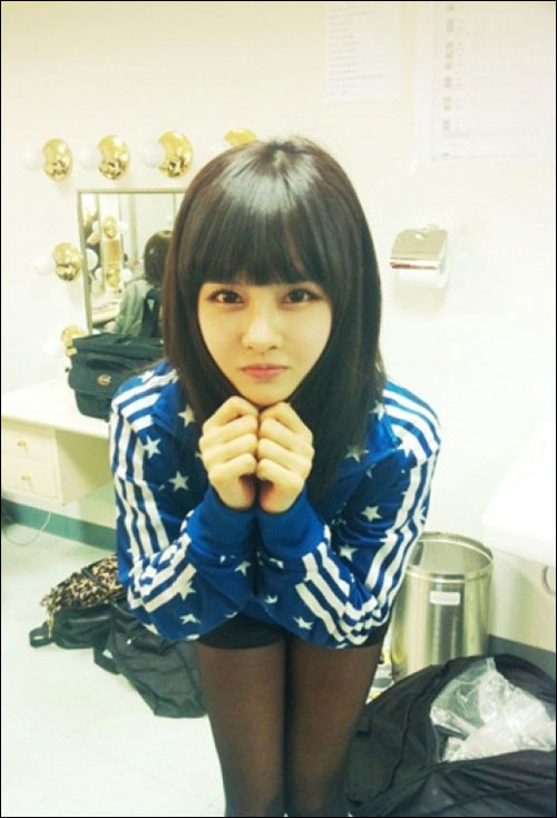 ▲ 티아라 보람 앞머리 사진이 화제다.  ⓒ 보람 트위터