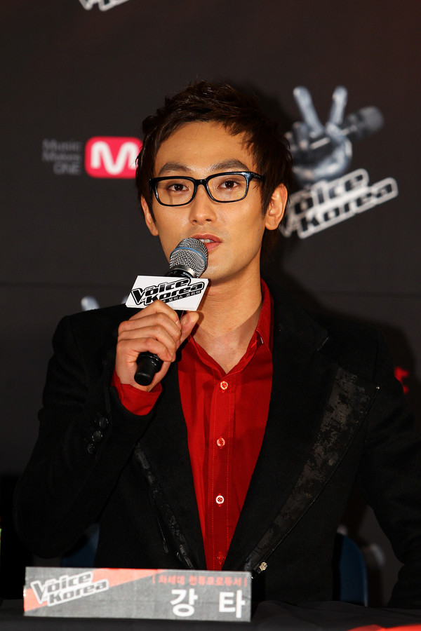 ▲ '보이스코리아' 기자간담회에 참석한 강타. ⓒ 엠넷미디어