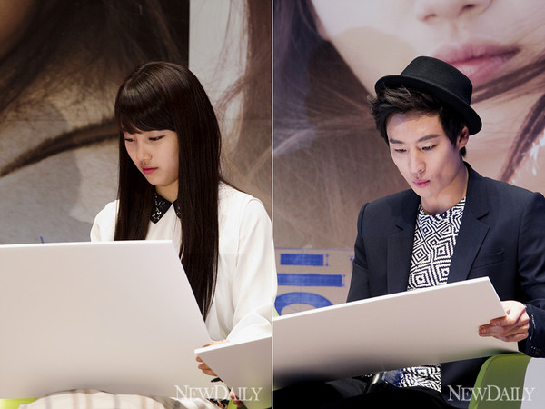 ▲ '건축학개론'(감독 이용주)의 제작발표회에 참석한 수지, 이제훈 ⓒ 양호상기자.