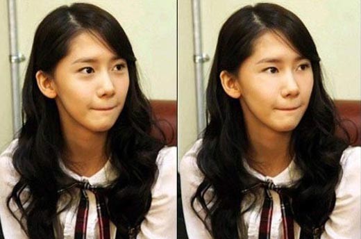 ▲ 윤아의 애교살 실종 사진이 화제다. ⓒ 온라인 커뮤니티