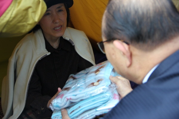 ▲ 자유선진당 박선영 의원이 단식 농성을 벌이던 텐트 안. ⓒ뉴데일리