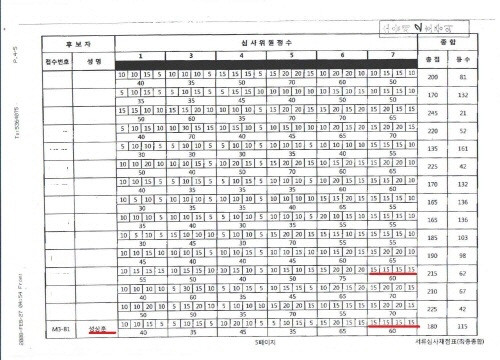 ▲ 공개된 청년비례대표 관련 채점표.ⓒ빅뉴스