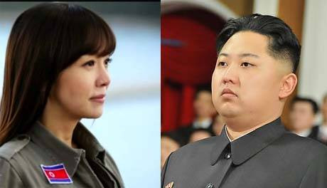 ▲ TV드라마에서 북한女로 분장한 배우 김정은과 북한 후계자 김정은.
