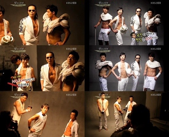 ▲ '남자의 자격' 멤버들이 식스팩을 공개했다. ⓒ 남자의 자격 방송화면 캡쳐