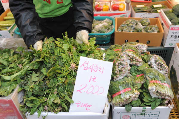 ▲ 시금치만 해도 세 곳에서 들어온다. ⓒ 양호상 기자