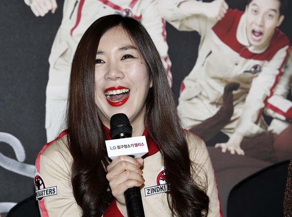 ▲ LG전자 침구청소기 애드무비 '진드기 버스터즈' 시사회에 참석한 개그맨 허안나 ⓒ LG전자