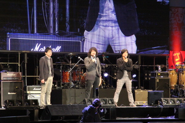 ▲ 투표 독려 콘서트에서 '나는 꼼수다' 진행자 김어준과 주진우가 발언하고 있다. ⓒ 뉴데일리