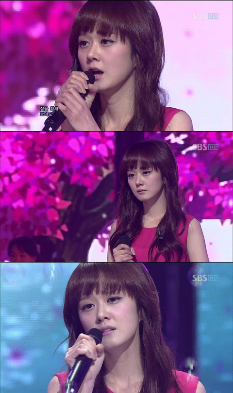▲ 장나라의 컴백무대가 화제를 모았다. ⓒ 인기가요 방송화면 캡쳐