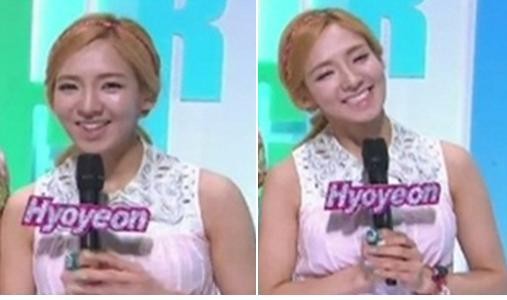 ▲ 소녀시대 효연이 달라진 외모로 주목을 받고 있다. ⓒ 음악중심 방송화면 캡쳐