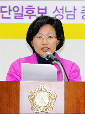 ▲ 성남 중원구에 출마한 김미희 후보. 그 또한 경기동부연합으로 지목됐다.