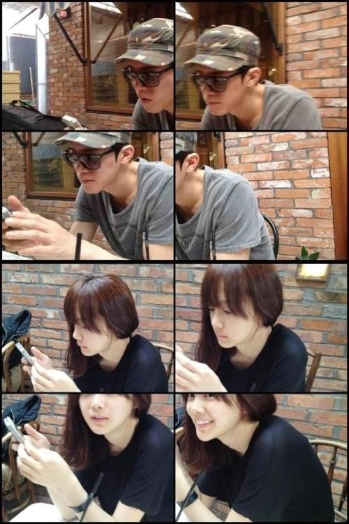 ▲ 배우 김무열과 윤승아의 카페 데이트 사진이 화제를 모으고 있다. ⓒ 김무열-윤승아 미니홈피 캡쳐