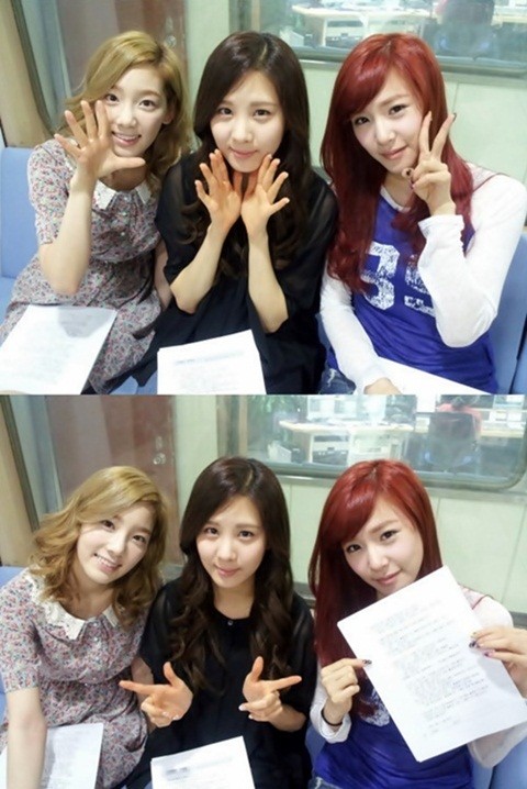▲ 소녀시대 태티서(태연, 티파니, 서현)가 50% 민낯을 공개했다. ⓒ MBC FM4U ‘정오의 희망곡’ 트위터