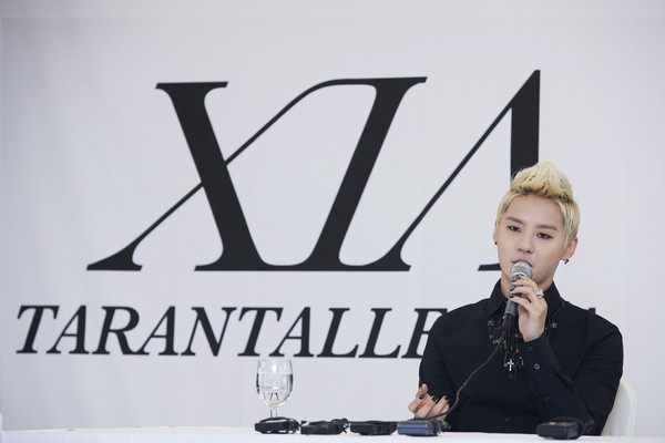 ▲ '시아-타란탈레그라(XIA-TARANTALLEGRA)' 발매 기념 기자간담회에 참석한 김준수 ⓒ cjes