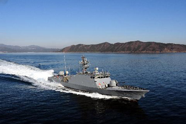 ▲ 윤영하급 미사일고속함의 모습. 작은 체구지만 상당한 펀치력을 갖고 있다.