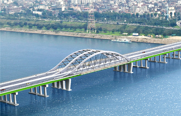 ▲ 양화대교 중앙 뱃길구간 교각 폭을 늘리는 구조개선공사가 이달 중 마무리 될 전망이다. 사진은 공사를 끝낸 양화대교 조감도.ⓒ