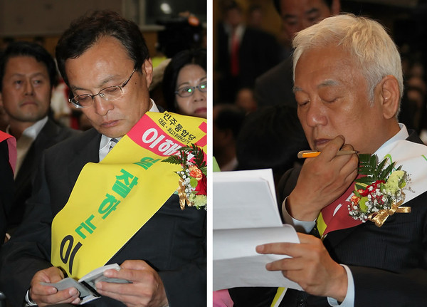 ▲ 이해찬 후보와 김한길 후보 ⓒ 연합뉴스