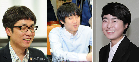 ▲ 새누리당의 젊은 피 3인방인 (왼쪽부터) 김상민 의원, 이준석 전 비대위원, 손수조 당협위원장이 24일 국회서 '빨간파티'를 연다. ⓒ 뉴데일리, 연합뉴스