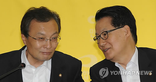 ▲ 이해찬 민주통합당 대표와 박지원 원내대표 ⓒ 연합뉴스