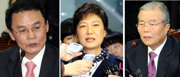 ▲ 여권의 유력 대선주자인 박근혜 새누리당 전 비대위원장의 대선캠프가 김종인(맨 오른쪽)·홍사덕 쌍두체제가 될 전망이다. ⓒ 뉴데일리
