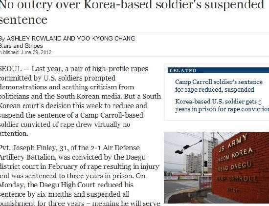 ▲ 해외주둔 미군들을 주 구독자로 하는 '성조지(Stars and Stripes)' 29일자에 실린 관련 기사(화면 캡처).ⓒ