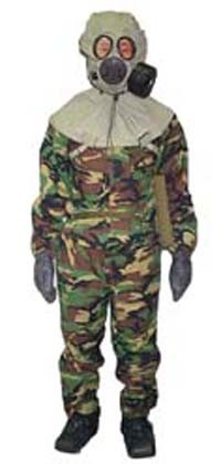 ▲ 화생방 보호의. 군 내에서는 '침투보호의'라고 부르기도 했다.