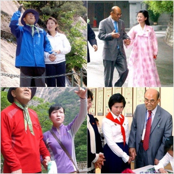 ▲ ▲범민련 노수희 부의장이 다양한 여성들의 손을 잡고 있다. ⓒ 조선중앙통신