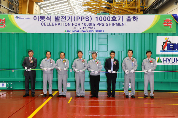 ▲ ⓒ왼쪽 네번째부터 현대중공업 김진필 노조위원장, 현대중공업 이재성 사장, 슝리씬 중국 시노하이드로 부사장.