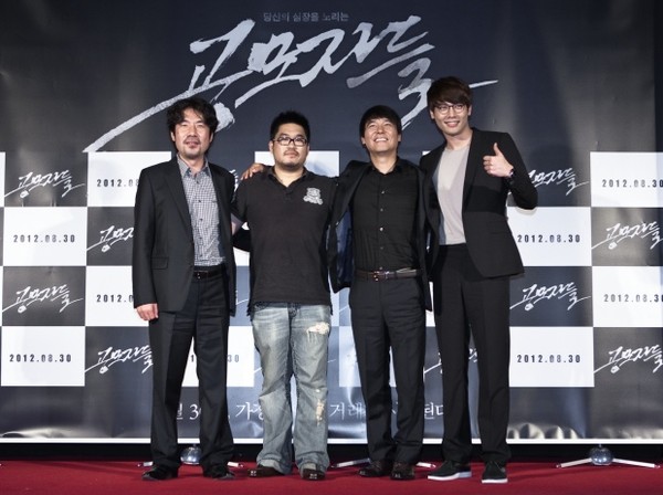 ▲ 왼쪽부터 배우 오달수, 김홍선 감독, 배우 최다니엘, 임창정.