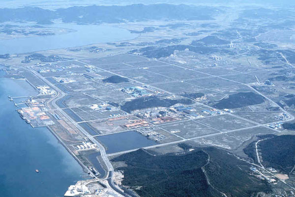 ▲ 하늘에서 본 대불산업단지. 목포와 인접한 영암 지역에 있다.